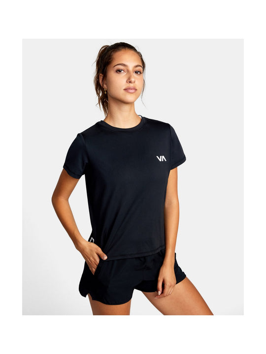 T-Shirt RVCA Womens Sport Vent Ss - czarny