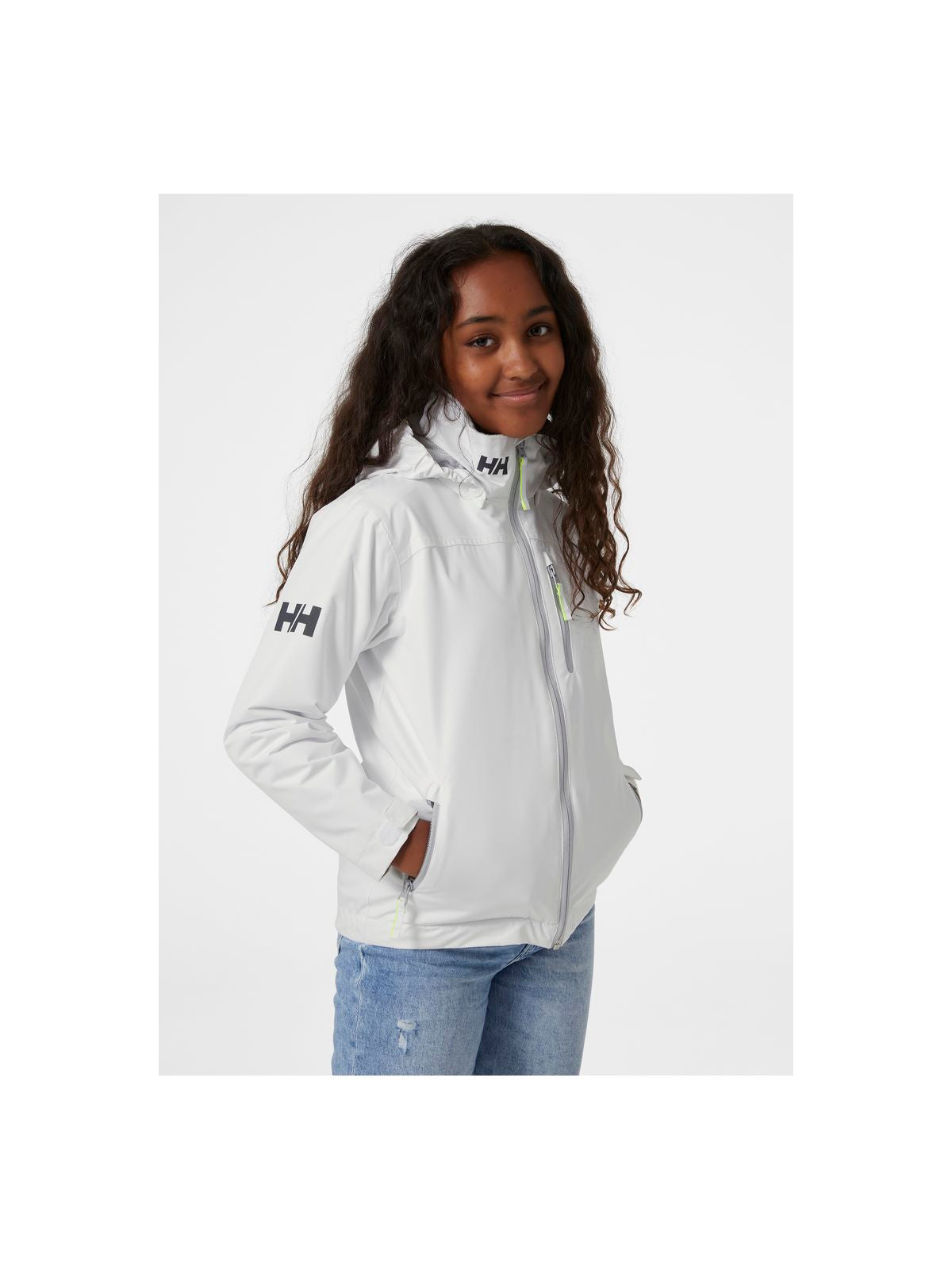 Kurtka dziecięca Helly Hansen Jr Crew Midlayer Jacket biały - Adventure Sports
