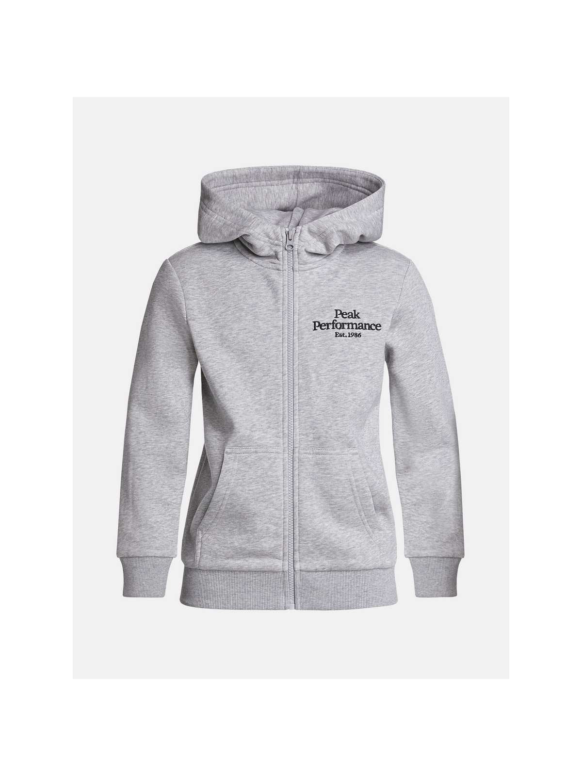 Bluza Peak Performance Jr Original Zip Hood - szary