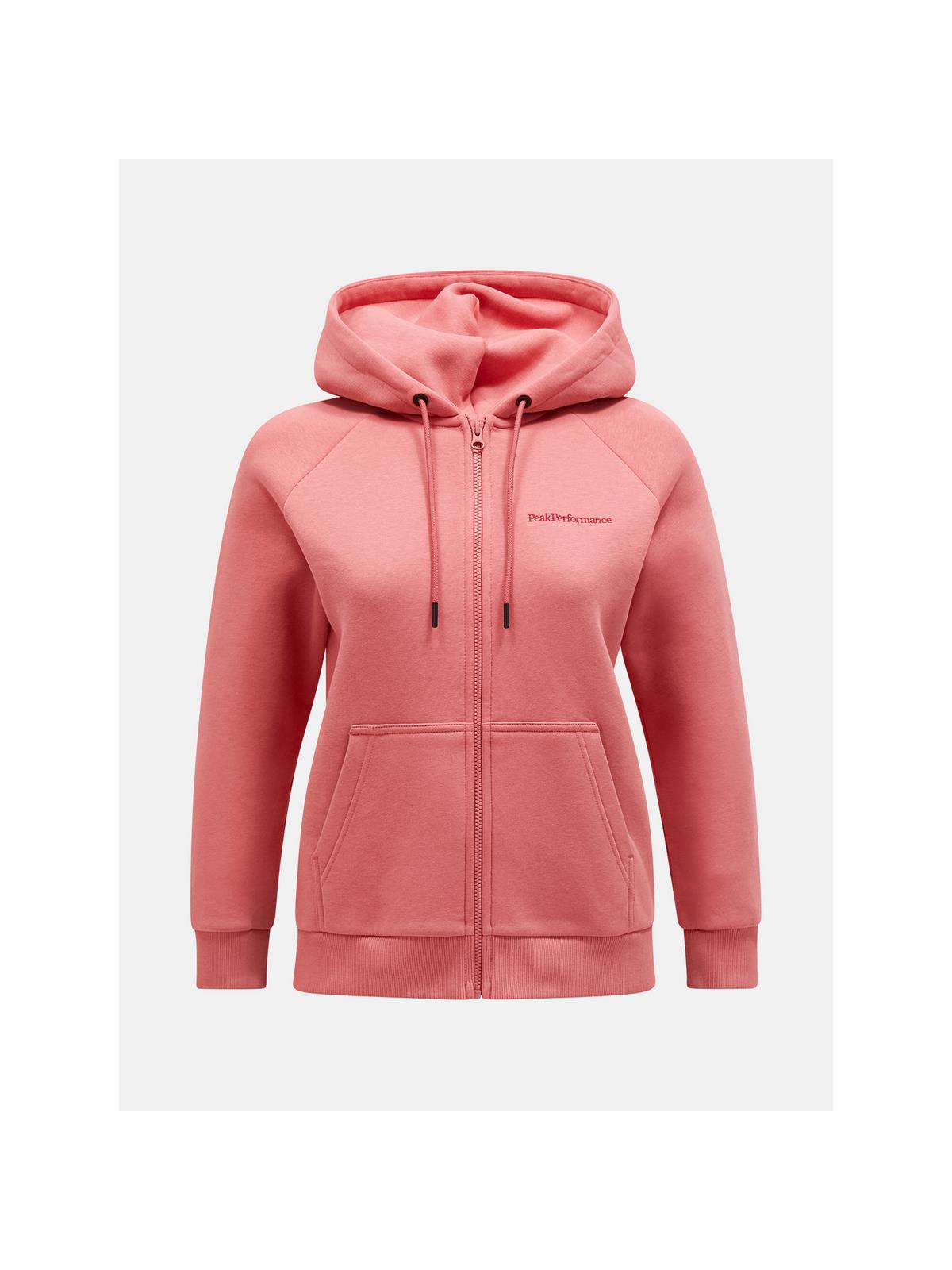 Bluza Peak Performance W Original Small Logo Zip Hood różowy