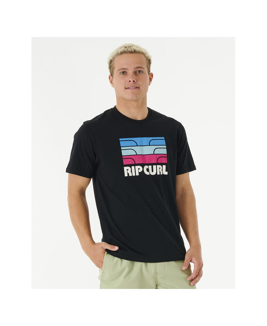 T-Shirt RIP CURL Surf Revival Waving Tee czarny