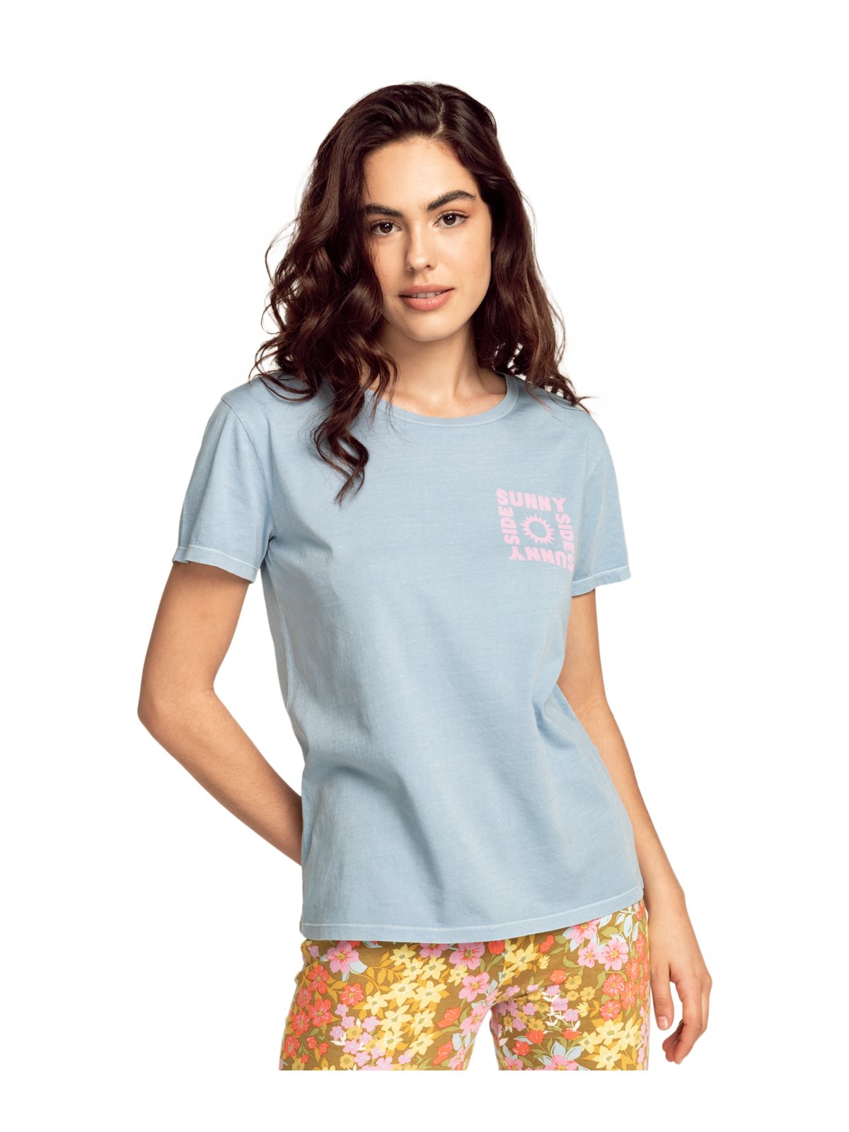T-Shirt damski BILLABONG Sunny Side J Tees - niebieski