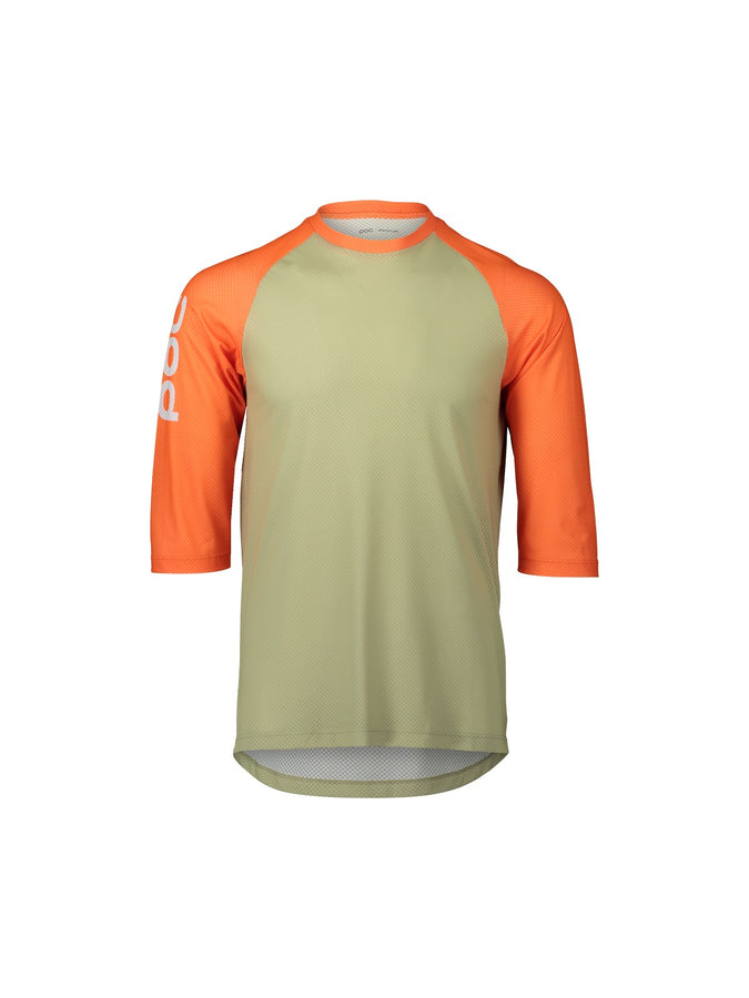 Koszulka rowerowa POC MTB PURE 3/4 - zielony | pomarańcz