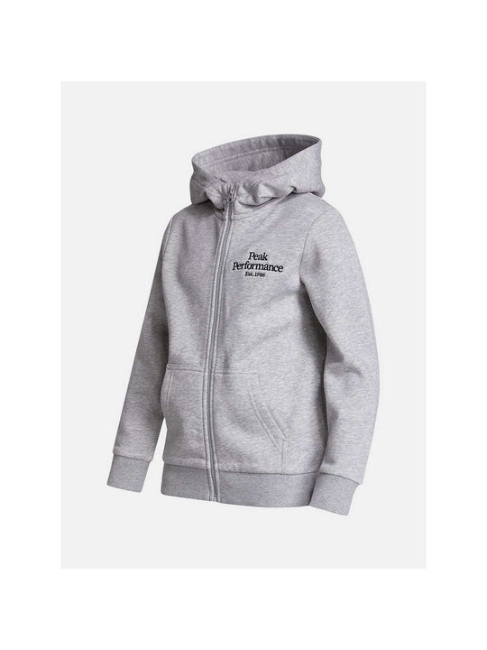 Bluza Peak Performance Jr Original Zip Hood - szary
