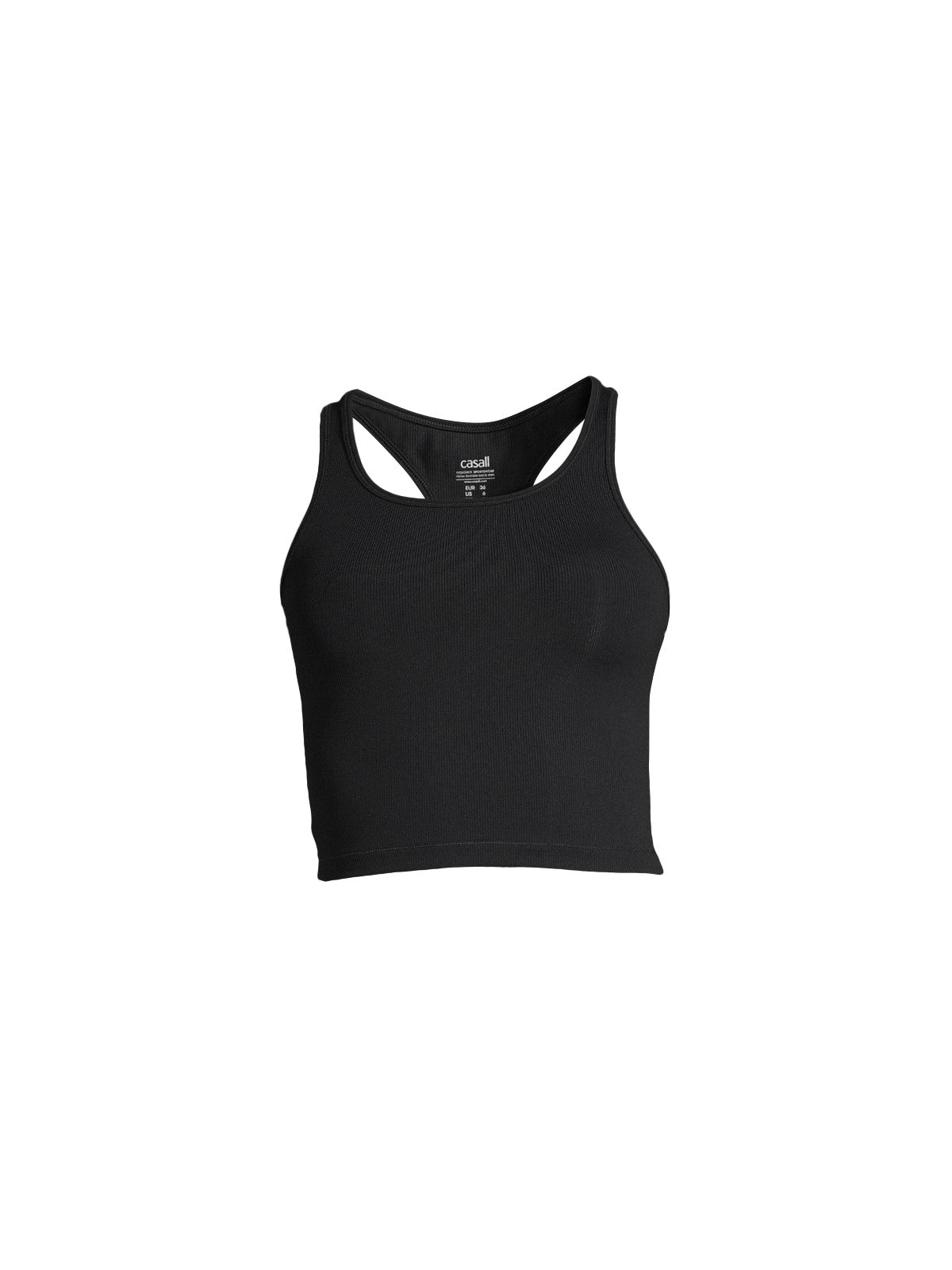 Koszulka sportowa CASALL Crop Rib Racerback czarny - Adventure Sports
