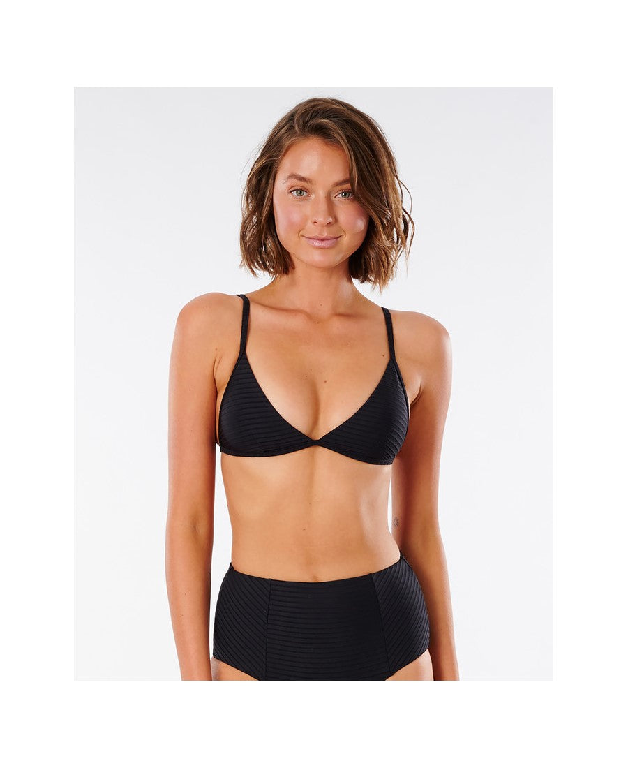 Biustonosz kąpielowy RIP CURL Premium Surf Banded Fixed Tri czarny - Stroje kąpielowe - Adventure Sports