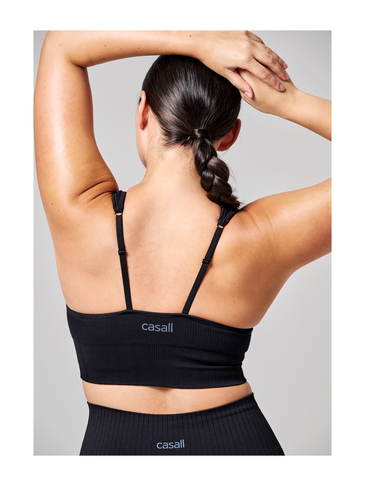 Stanik treningowy CASALL Seamless Rib Padded Sports Bra czarny