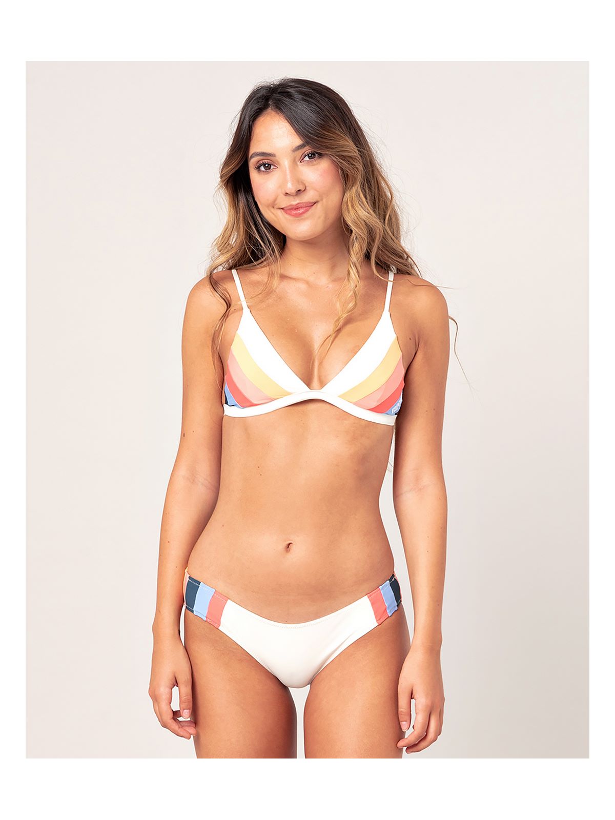 Bikini RIP CURL GOLDEN STATE TRI SET białe w pasy