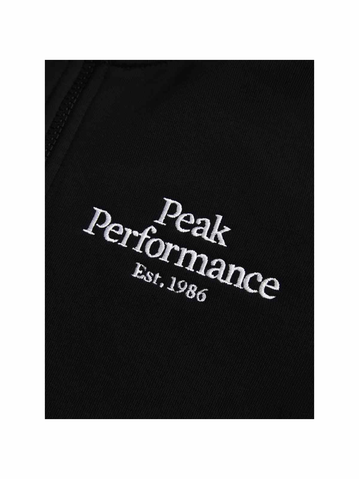 Bluza Peak Performance Jr Original Zip Hood - czarny