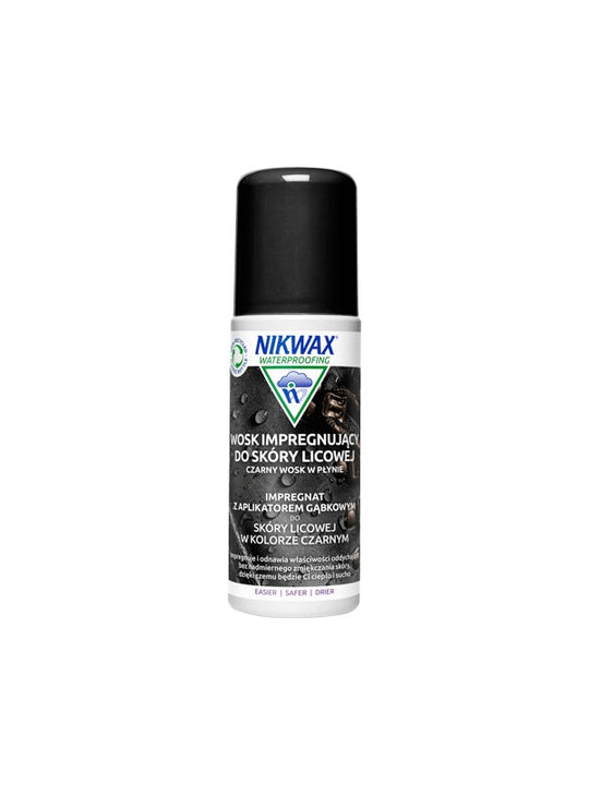 Wosk impregnujący do skóry licowej Nikwax - czarny - 125 ml gąbka - Środki Czyszczące - Adventure Sports
