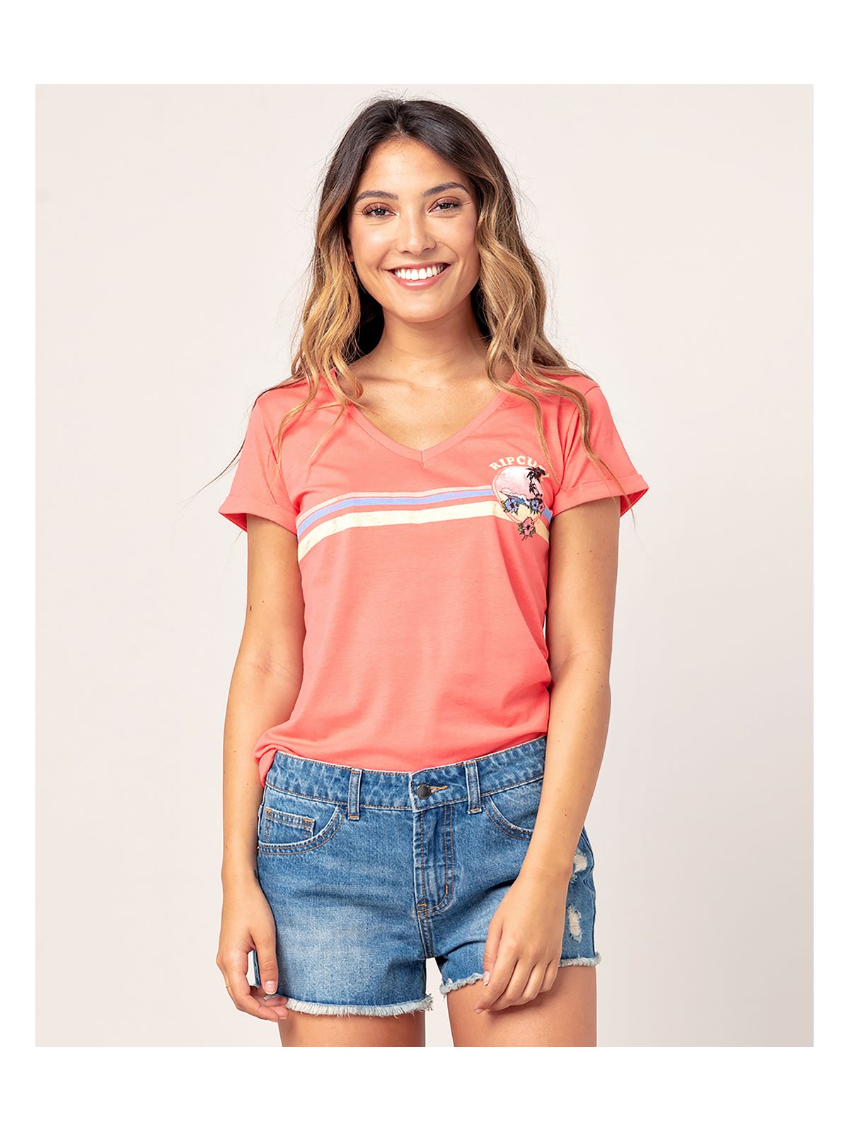T-Shirt RIP CURL GOLDEN STATE V NECK - Koszulka - Adventure Sports